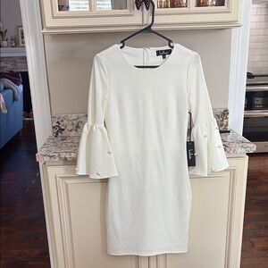 Lulu's White Bell Sleeve Dress